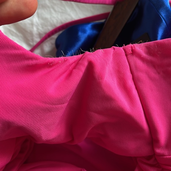 NWT Revolve x Michael Costello $258 Davie Midi Dress in Hot Pink Ruched XS - Picture 8 of 8